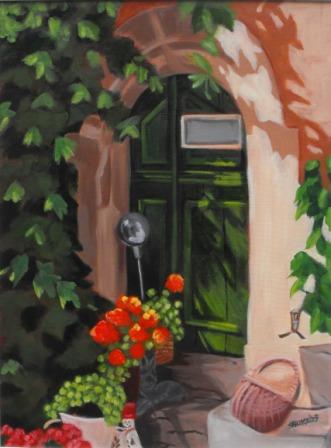 Acrylic Painting - Green Door